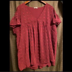 Chic Soul - Treasure Me Top, Burgundy
